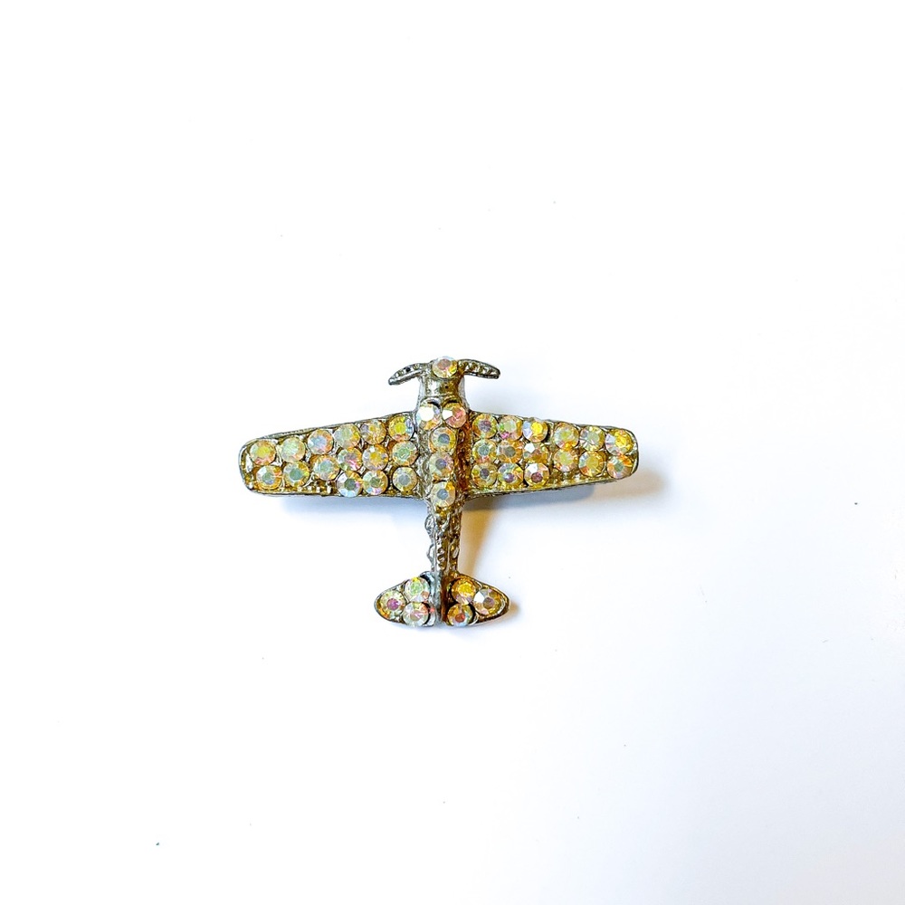 Silver Airplane Pin - Picture 2 of 4